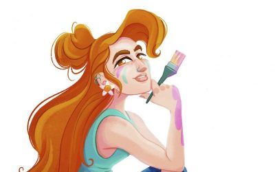Dácil Roca, creadora del cartel oficial de la edición virtual de Santa Cruz Cómic 2022, visita el Centro de Arte La Recova
