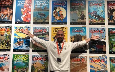Alberto Castrelo, autor del tercer cartel del XIX Salón admira el talento de la exposición ‘Carteles del Salón’