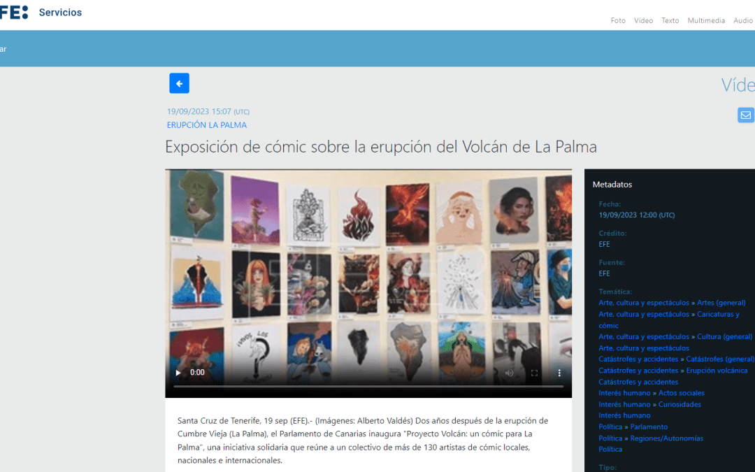 EFE (vídeo)|Exposición de cómic sobre la erupción del Volcán de La Palma