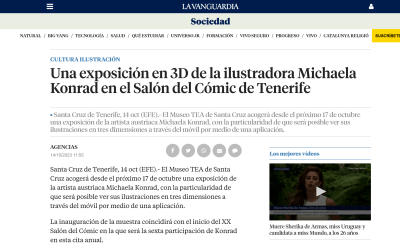 La Vanguardia | Una exposición en 3D de la ilustradora Michaela Konrad en el Salón del Cómic de Tenerife