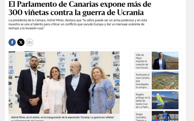 Canarias Ahora | El Parlamento de Canarias expone más de 300 viñetas contra la guerra de Ucrania