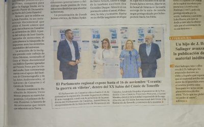 Diario de Avisos (prensa escrita) | El Parlamento regional expone hasta el 16 de noviembre Ucrania: la guerra en viñetas, dentro del XX Salón del Cómic de Tenerife