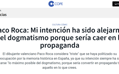 Cope| Paco Roca: Mi intención ha sido alejarme del dogmatismo porque sería caer en la propaganda