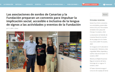 FUNDACIÓN CINE+CÓMICS | Las asociaciones de sordos de Canarias y la Fundación preparan un convenio para impulsar la implicación social, accesible e inclusiva de la lengua de signos a las actividades y eventos de la Fundación