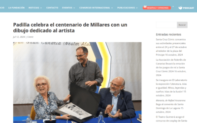 FUNDACIÓN CINE+CÓMICS | Padilla celebra el centenario de Millares con un dibujo dedicado al artista