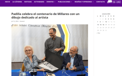 CATEDRA MOEBIUS ULL | Padilla celebra el centenario de Millares con un dibujo dedicado al artista
