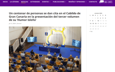 CATEDRA MOEBIUS ULL | Un centenar de personas se dan cita en el Cabildo de Gran Canaria en la presentación del tercer volumen de su ‘Humor isleño’