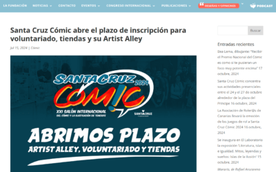FUNDACIÓN CINE+CÓMICS | Santa Cruz Cómic abre el plazo de inscripción para voluntariado, tiendas y su Artist Alley