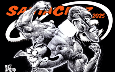 Pepe Farruqo reinventa a los personajes de Ibáñez y Miguel Bernet en su cartel de Santa Cruz Cómic 2025