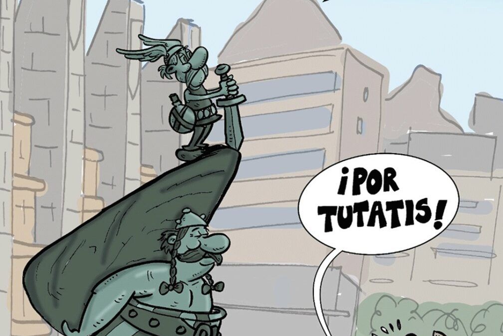 Padylla sustituye el monumento a Franco por Astérix y Obélix en el cartel de Santa Cruz Cómic