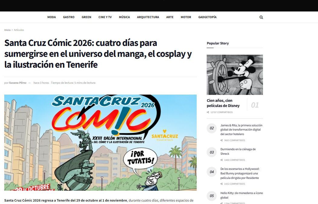 The Showroom Mag | Santa Cruz Cómic 2026: cuatro días para sumergirse en el universo del manga, el cosplay y la ilustración en Tenerife